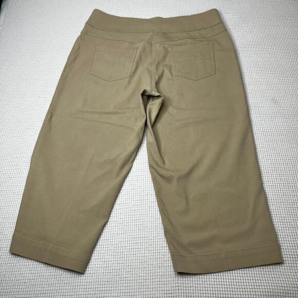 Westbound Petites Pants Womens Khaki SZ 8P Mid-Rise Capri 2 Back Pockets Stretch - Picture 2 of 8